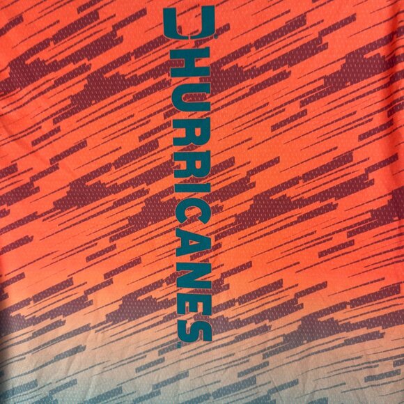 Gen 2 Miami Hurricanes Gradient Performance T-Shirt Youth L 14/16 Orange Green - Picture 4 of 10
